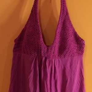 VS mauve Crocheted Bra Top Halter SZ M